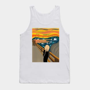 The Scream Art Parody on Climate Change Tank Top